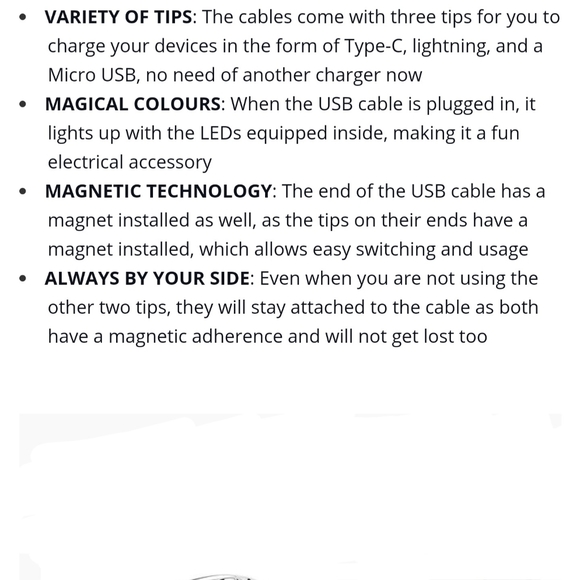 3 In 1 Magnetic USB Lighting Cable Type-C , Micro - Picture 7 of 7